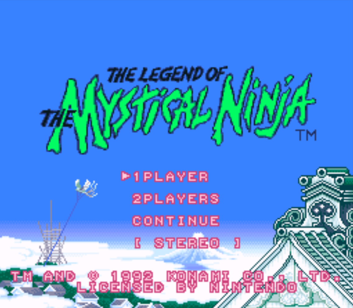 The Legend of The Mystical Ninja Title Screen